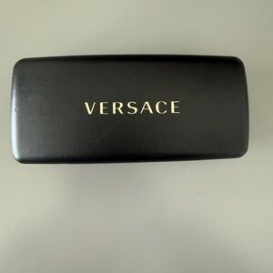 Versace Eyeglass Case‎ Hard Shell Black Gold Medusa Logo Sunglass Holder